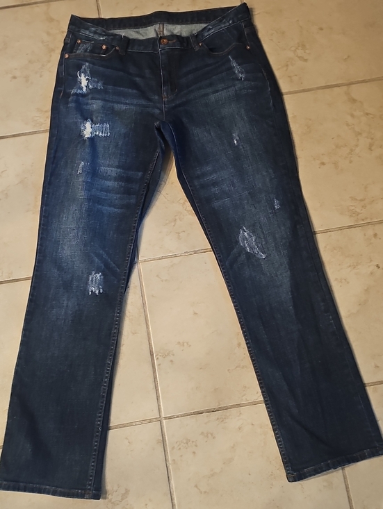 Simply Vera Vera Wang Denim - Vera Wang Women Dark Blue Denim Jeans with Contrast Stitching